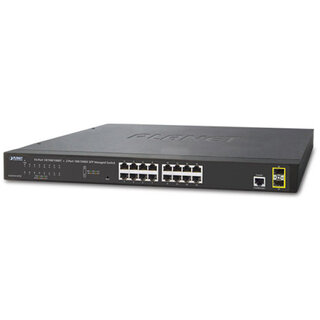 Switch 16-port 10/100/1000B/Tx + 2xSFP Planet: Managed IPv4/IPv6, SFP100/1000